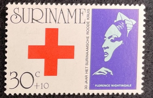Surinam 1973 Red Cross stamp with picture of Nightingale